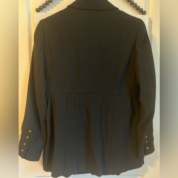 CHANEL Vintage Black Blazer Jacket Coat 44 Large 18 Gold Buttons Silk 96P EUC - Picture 6 of 17